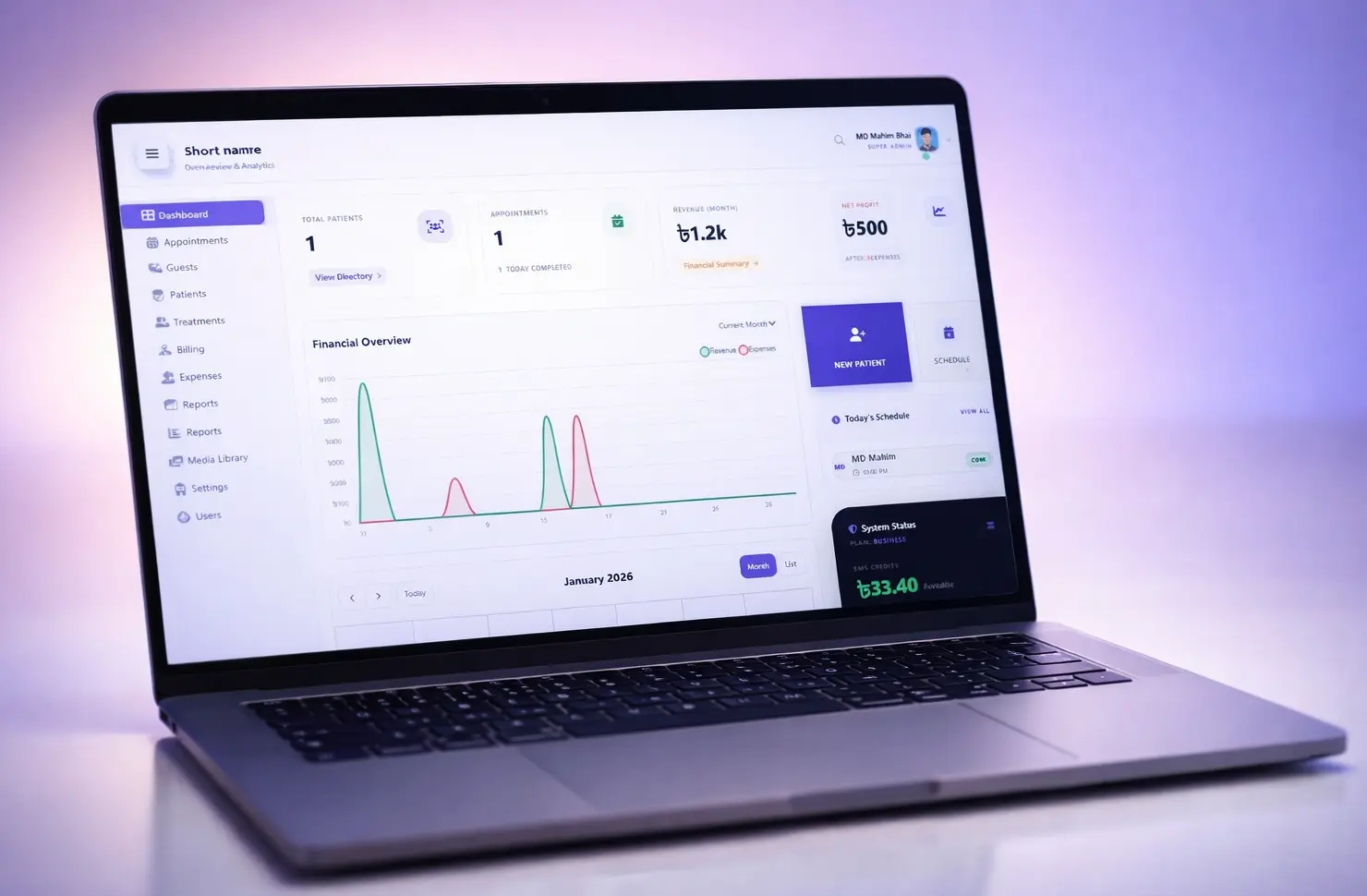 DentDock Modern Dashboard Interface